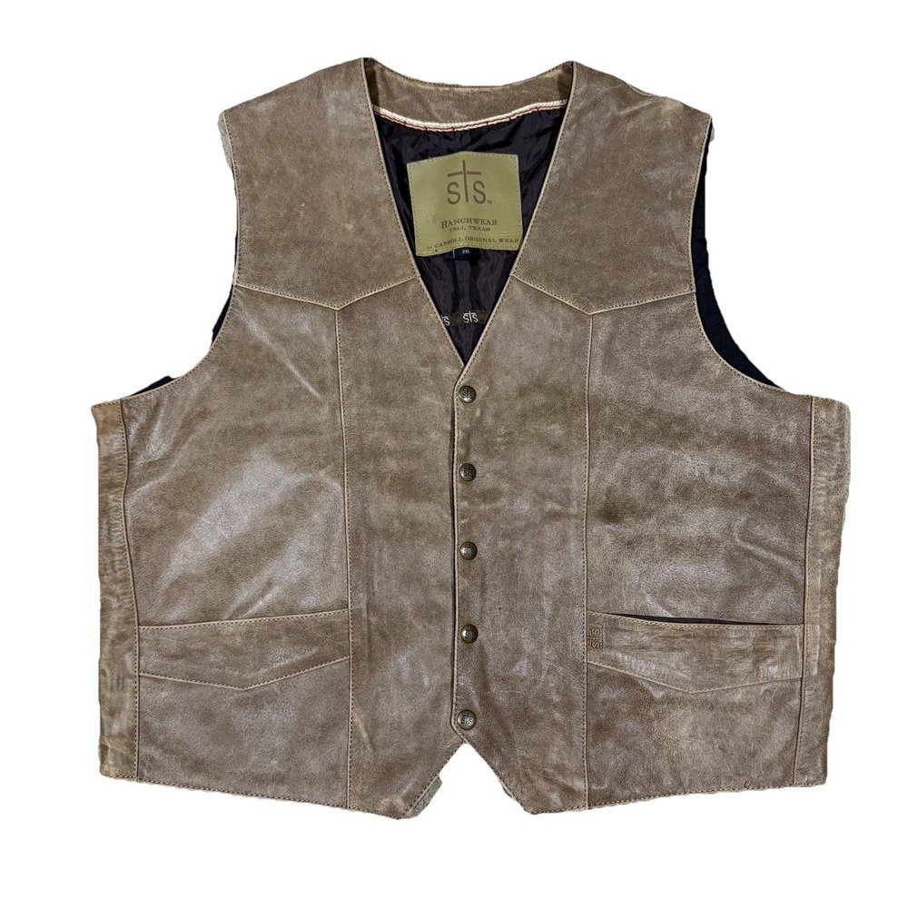 STS Ranchwear Vest Mens‎ XL The Chisum Western Leather Cowboy Concealed Carry